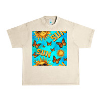 Sandshell sun with butterfly seamless pattern Urban Heavy Tee - BundleAndBundleShop