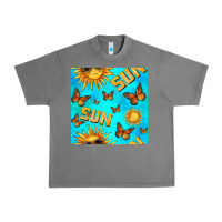 Tornado sun with butterfly seamless pattern Urban Heavy Tee - BundleAndBundleShop