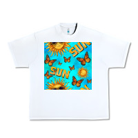 White sun with butterfly seamless pattern Urban Heavy Tee - BundleAndBundleShop