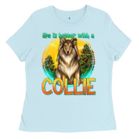 Baby Blue life is better with a collie Ladies Tee - texasbilliewilder