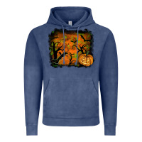 Vintage Denim Halloween Background Vintage Hoodie - RanaPortraitStore