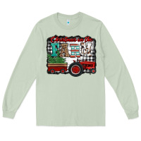 Matcha christmas on the farm tractor buffalo plaid Long Sleeve Tee - Jasminsmagicworld