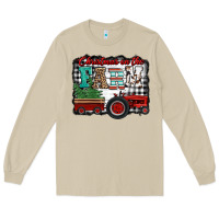 Mushroom christmas on the farm tractor buffalo plaid Long Sleeve Tee - Jasminsmagicworld