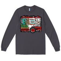 Smoke christmas on the farm tractor buffalo plaid Long Sleeve Tee - Jasminsmagicworld
