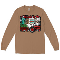 Toasted Coconut christmas on the farm tractor buffalo plaid Long Sleeve Tee - Jasminsmagicworld