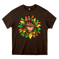 Chocolate Brown black history sunflower Heavy Core Tee - texasbilliewilder