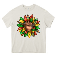 Cream black history sunflower Heavy Core Tee - texasbilliewilder