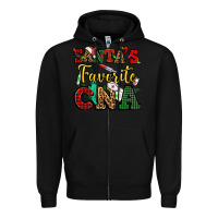 Black santas favorite cna christmas Zipper Hoodie - NancyCooperArtShop