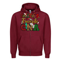 Burgundy santas favorite cna christmas Zipper Hoodie - NancyCooperArtShop
