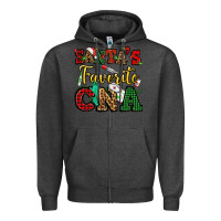 Charcoal Heather santas favorite cna christmas Zipper Hoodie - NancyCooperArtShop