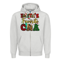 Dove Grey santas favorite cna christmas Zipper Hoodie - NancyCooperArtShop