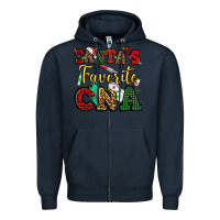 Navy santas favorite cna christmas Zipper Hoodie - NancyCooperArtShop