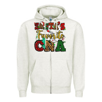 Oatmeal Heather santas favorite cna christmas Zipper Hoodie - NancyCooperArtShop