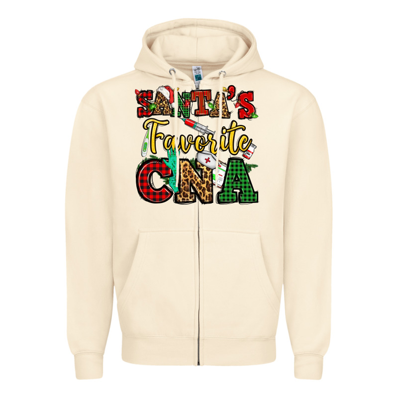 Santas Favorite Cna Christmas Zipper Hoodie by NancyCooperArtShop | Teevron