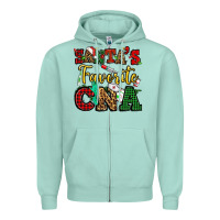 Seafoam santas favorite cna christmas Zipper Hoodie - NancyCooperArtShop