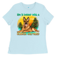 Baby Blue life is better with a german shepherd Ladies Tee - texasbilliewilder