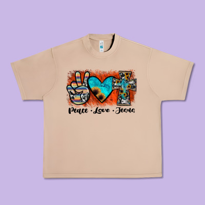 Peace Love Jesus Urban Heavy Tee Designed By Jahusdesignshop