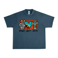 Midnight Navy peace love jesus Urban Heavy Tee - JahusDesignShop