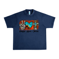 Navy peace love jesus Urban Heavy Tee - JahusDesignShop