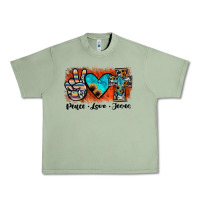Oil Green peace love jesus Urban Heavy Tee - JahusDesignShop