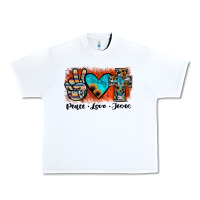 White peace love jesus Urban Heavy Tee - JahusDesignShop