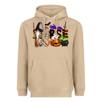 Mushroom Halloween Nurse Heavyweight Hoodie - LillyAllenDesigns