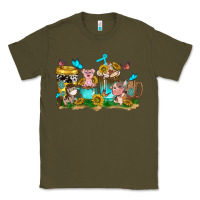 Army Green farm cute animals with sunflower coffee cups Classic Tee - NancyCooperArtShop