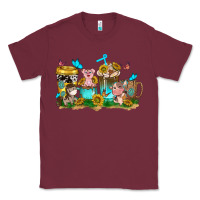 Burgundy farm cute animals with sunflower coffee cups Classic Tee - NancyCooperArtShop