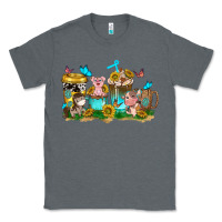 Charcoal Heather farm cute animals with sunflower coffee cups Classic Tee - NancyCooperArtShop
