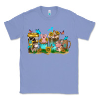 Colony Blue farm cute animals with sunflower coffee cups Classic Tee - NancyCooperArtShop