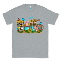 Heather Grey farm cute animals with sunflower coffee cups Classic Tee - NancyCooperArtShop
