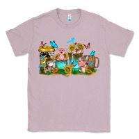 Lilac farm cute animals with sunflower coffee cups Classic Tee - NancyCooperArtShop