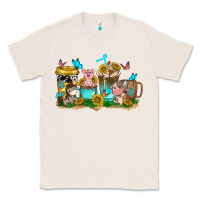 Natural farm cute animals with sunflower coffee cups Classic Tee - NancyCooperArtShop