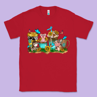 Farm Cute Animals With Sunflower Coffee Cups Classic Tee Designed By Nancycooperartshop
