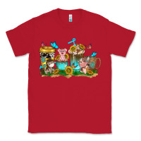 Red farm cute animals with sunflower coffee cups Classic Tee - NancyCooperArtShop