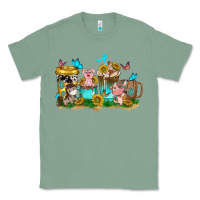 Sage farm cute animals with sunflower coffee cups Classic Tee - NancyCooperArtShop