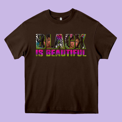 Black Is Beautiful Neon Heavy Core Tee Designed By Texasbilliewilder