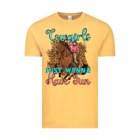 Vintage Mustard cowgirls just wanna have fun Vintage Tee - Artiststas