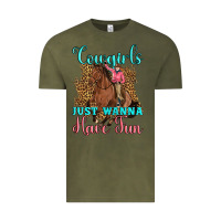 Vintage Olive cowgirls just wanna have fun Vintage Tee - Artiststas
