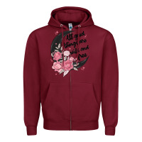 Burgundy all good things are wild and free Zipper Hoodie - MaliasSmallBusiness