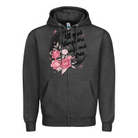 Charcoal Heather all good things are wild and free Zipper Hoodie - MaliasSmallBusiness