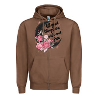 Chestnut all good things are wild and free Zipper Hoodie - MaliasSmallBusiness