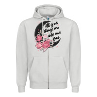 Dove Grey all good things are wild and free Zipper Hoodie - MaliasSmallBusiness