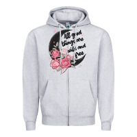 Heather Grey all good things are wild and free Zipper Hoodie - MaliasSmallBusiness