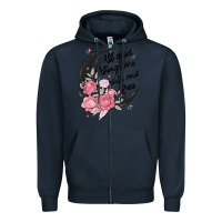 Navy all good things are wild and free Zipper Hoodie - MaliasSmallBusiness