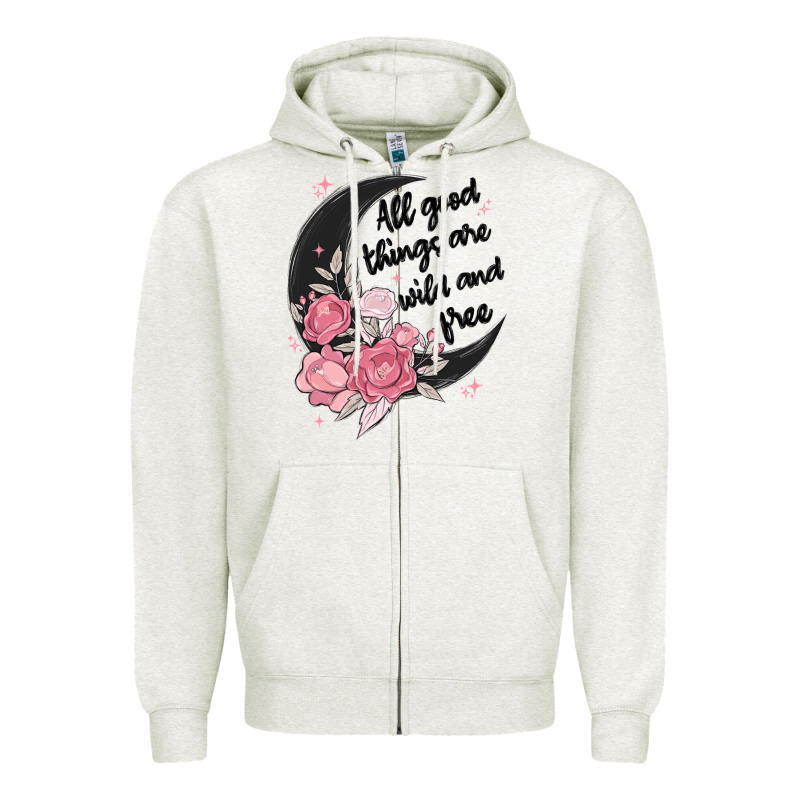 All Good Things Are Wild And Free Zipper Hoodie by MaliasSmallBusiness | Teevron