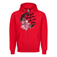 Red all good things are wild and free Zipper Hoodie - MaliasSmallBusiness