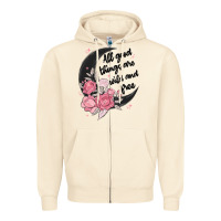 Sandshell all good things are wild and free Zipper Hoodie - MaliasSmallBusiness