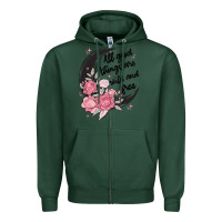 Sports Green all good things are wild and free Zipper Hoodie - MaliasSmallBusiness