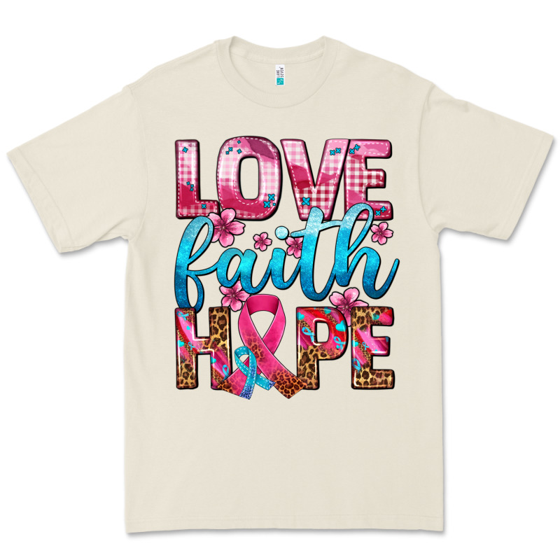 Love Faith Hope With Cancer Ribbon  Ado Premium Tee by AdoDesignShop | Teevron